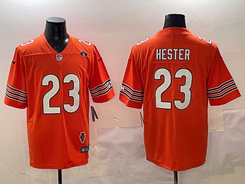 Men Chicago Bears #23 Hester Orange Second generation 2025 Nike Limited NFL Jersey style 2